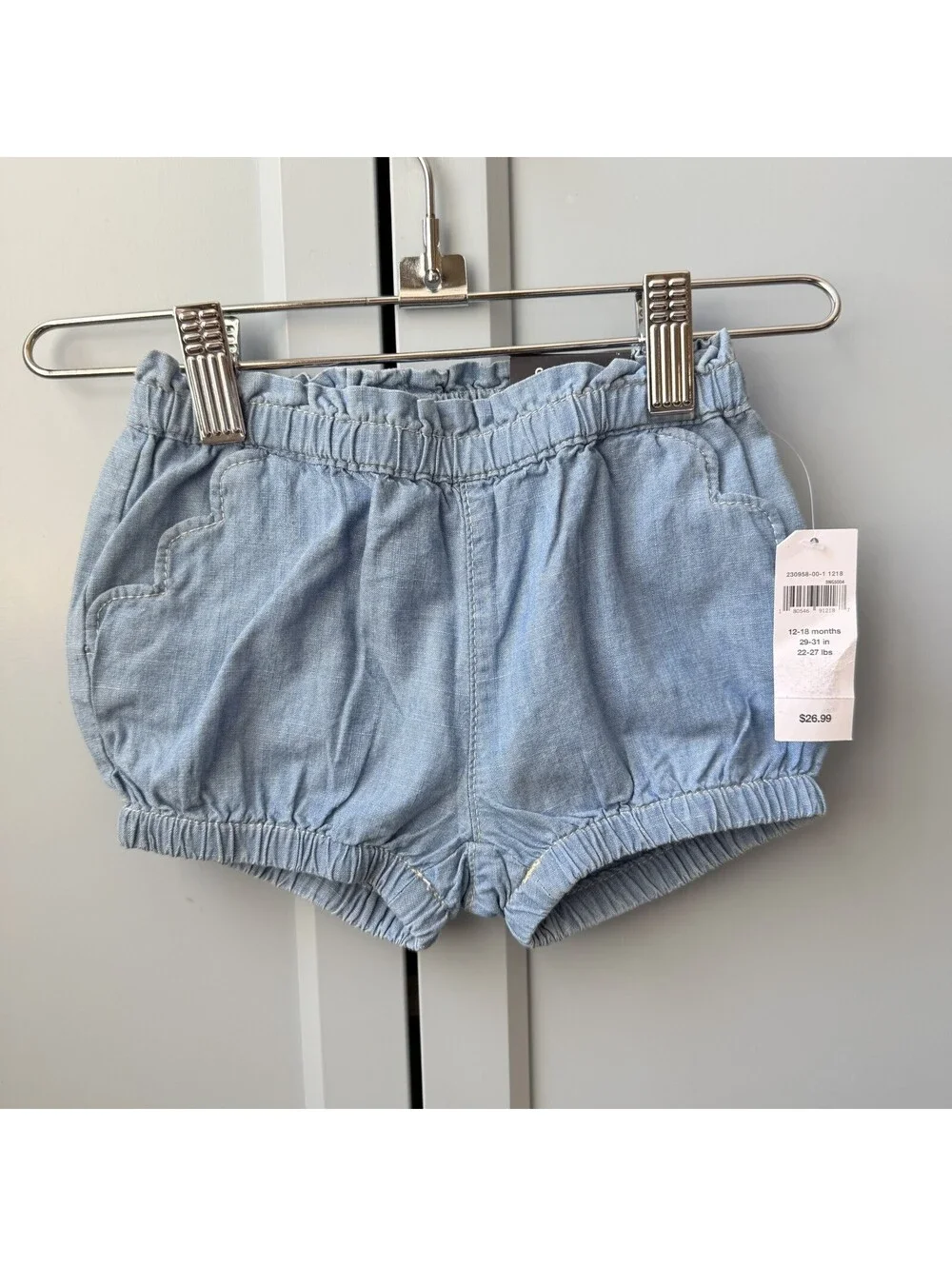 NWT GAP Baby Denim Bubble Shorts 12-18 Months